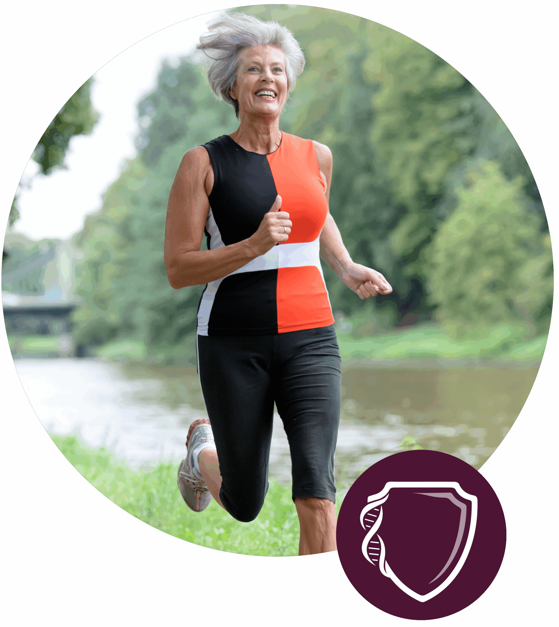 Active senior woman running